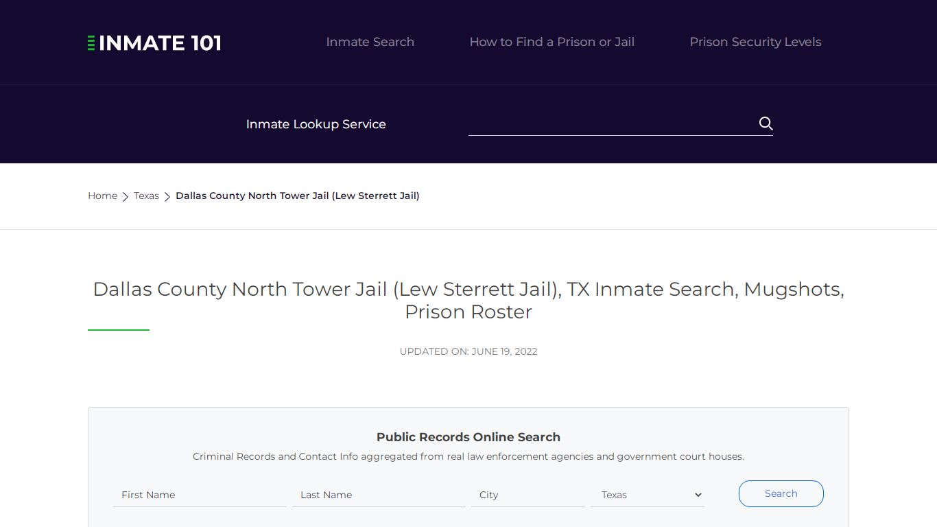 Dallas County North Tower Jail (Lew Sterrett Jail), TX ...